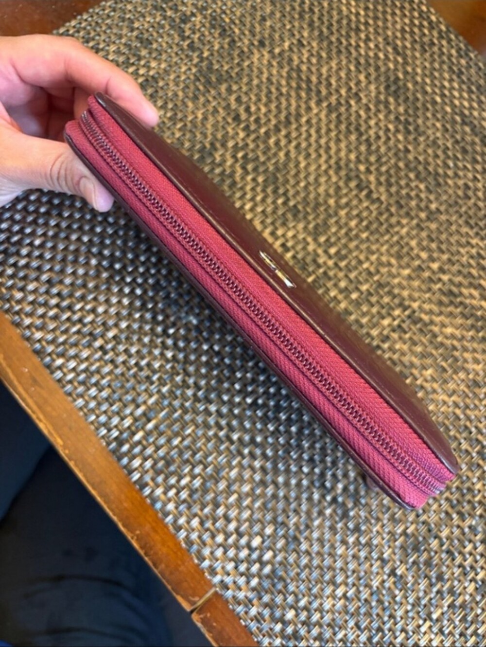 Chanel Quilted Camellia Zip Wallet Burgundy With Pink (Real Real Certificate) - Picture 6 of 6